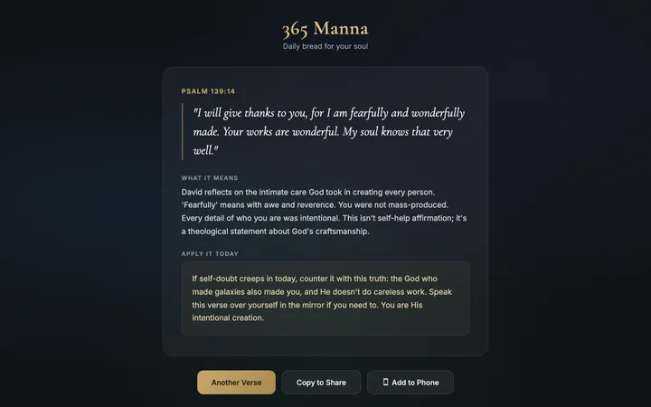 365manna.com — the home page of 365 Manna