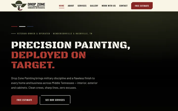 dropzonepainting.com — the home page of Drop Zone Painting