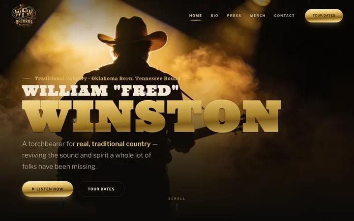 fredwinstonmusic.com — the home page of Fred Winston